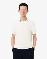 Remera De Piqué Elastizado Con Cuello Rayado