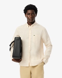Camisa de Lino Rayada Fit Regular