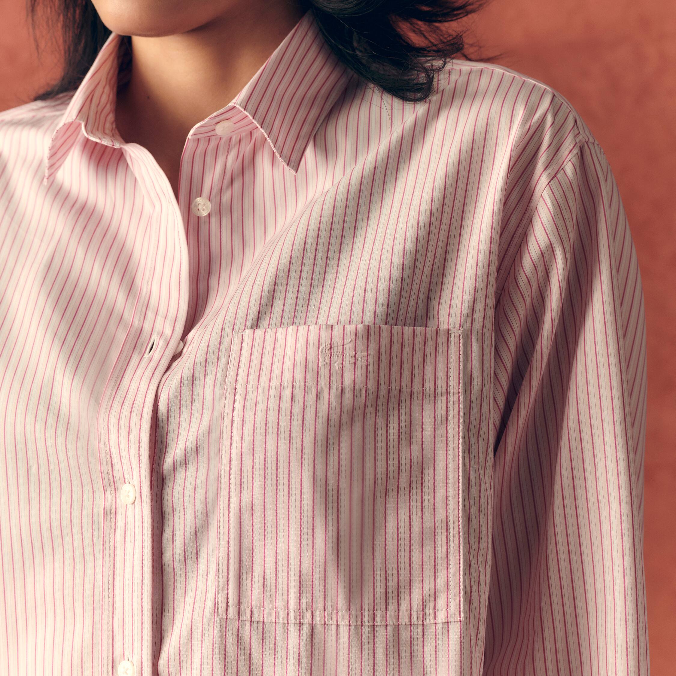 Camisa Oversized Manga Comprida Lacoste em Popeline