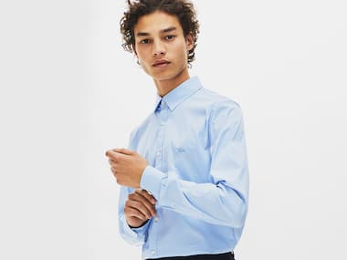 Camisa Lacoste para hombre en tejido pinpoint lavado