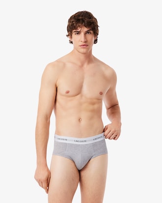 Pacote com 3 Cuecas Briefs de Algod&atilde;o Stretch