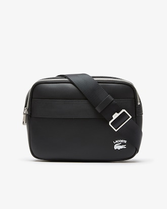 Bolsa rep&oacute;rter masculina  Lacoste com borda contrastante