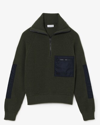 Su&eacute;ter feminino com z&iacute;per e colorblock