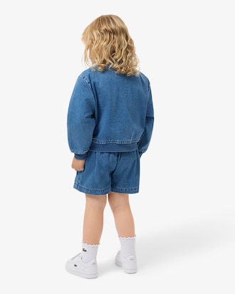 Saia-short jeans plissada