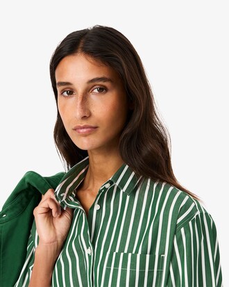 Camisa Oversize Ml Popeline Seasonal com Bolso