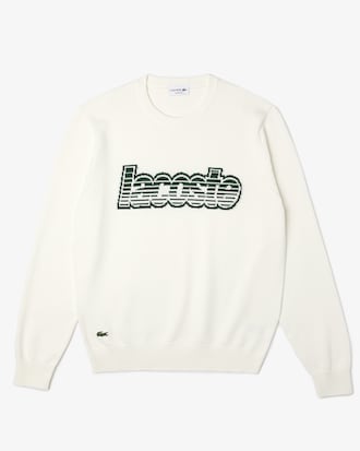 Su&eacute;ter masculino Lacoste em j&eacute;rsei com decote redondo