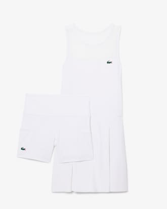 Vestido de T&ecirc;nis El&aacute;stico de Dupla Malha Plissado