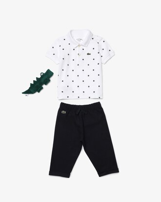 Conjunto infantil de chocalho e pijama em algod&atilde;o org&acirc;nico