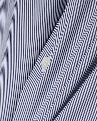 Camisa Slim Fit Listrada em Popeline Stretch