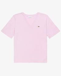 Camiseta de Algod&atilde;o com Gola V e Caimento Relaxado