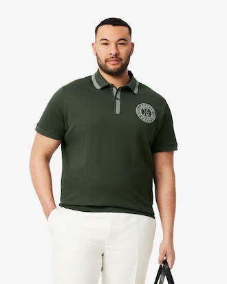 Camisa Polo L.12.12 Badge Print, Ajuste Regular