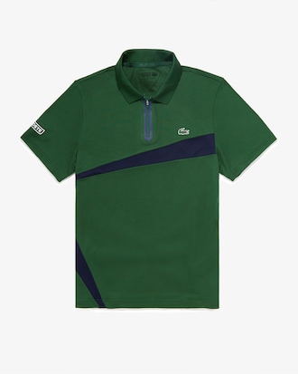 Polo masculina Lacoste SPORT em piqu&eacute; respir&aacute;vel com pain&eacute;is