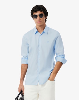 Camisa Slim Fit em Popeline Stretch
