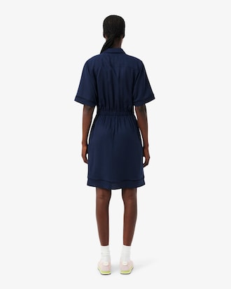 Vestido-Camisa Fluido de Mistura de Linho