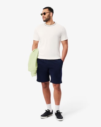 Camiseta de Piqu&eacute; com Gola Listrada em Stretch