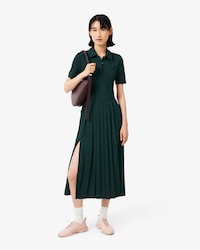 Vestido polo de punto fluido con plisados