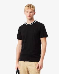 Remera De Piqu&eacute; Elastizado Con Cuello Rayado