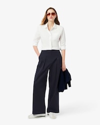 Pantalones De Gabardina Elastizada Wide Fit