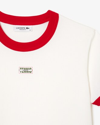 Camiseta Slim Fit em algodão com emblema de tênis