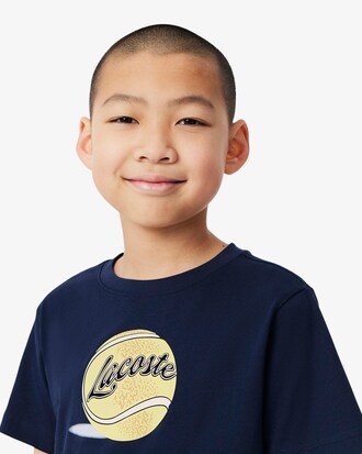 Camiseta de Algod&atilde;o com Estampa de T&ecirc;nis