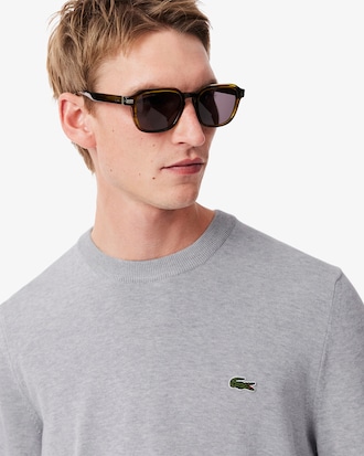 Sweater de Algod&oacute;n Monocromo Cuello Redondo