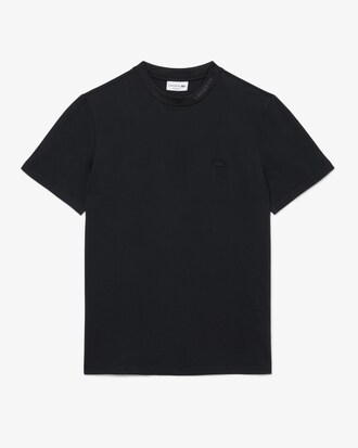 Remera de piqu&eacute; con detalles de marca de jacquard