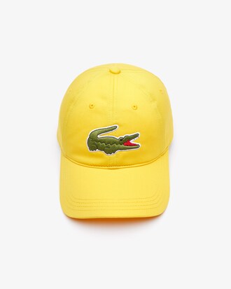 Bon&eacute; masculino em algod&atilde;o com tira contrastante e crocodilo grande