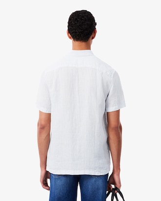 Camisa Regular Fit de Manga Curta em Linho
