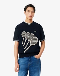 Colete de malha jacquard de algod&atilde;o