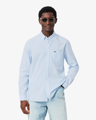 Camisa em Popeline Gingham de Caimento Regular