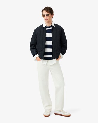 Su&eacute;ter Listrado em Algod&atilde;o com Gola Careca &ndash; Estilo Marinho