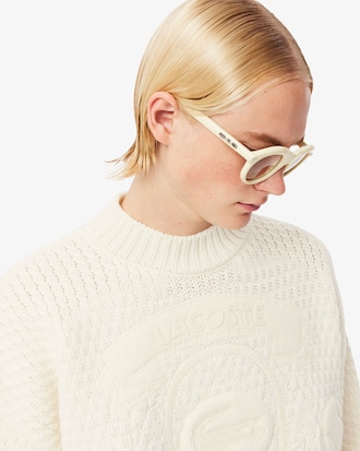 Suéter de Lã com Emblema Bordado Runway