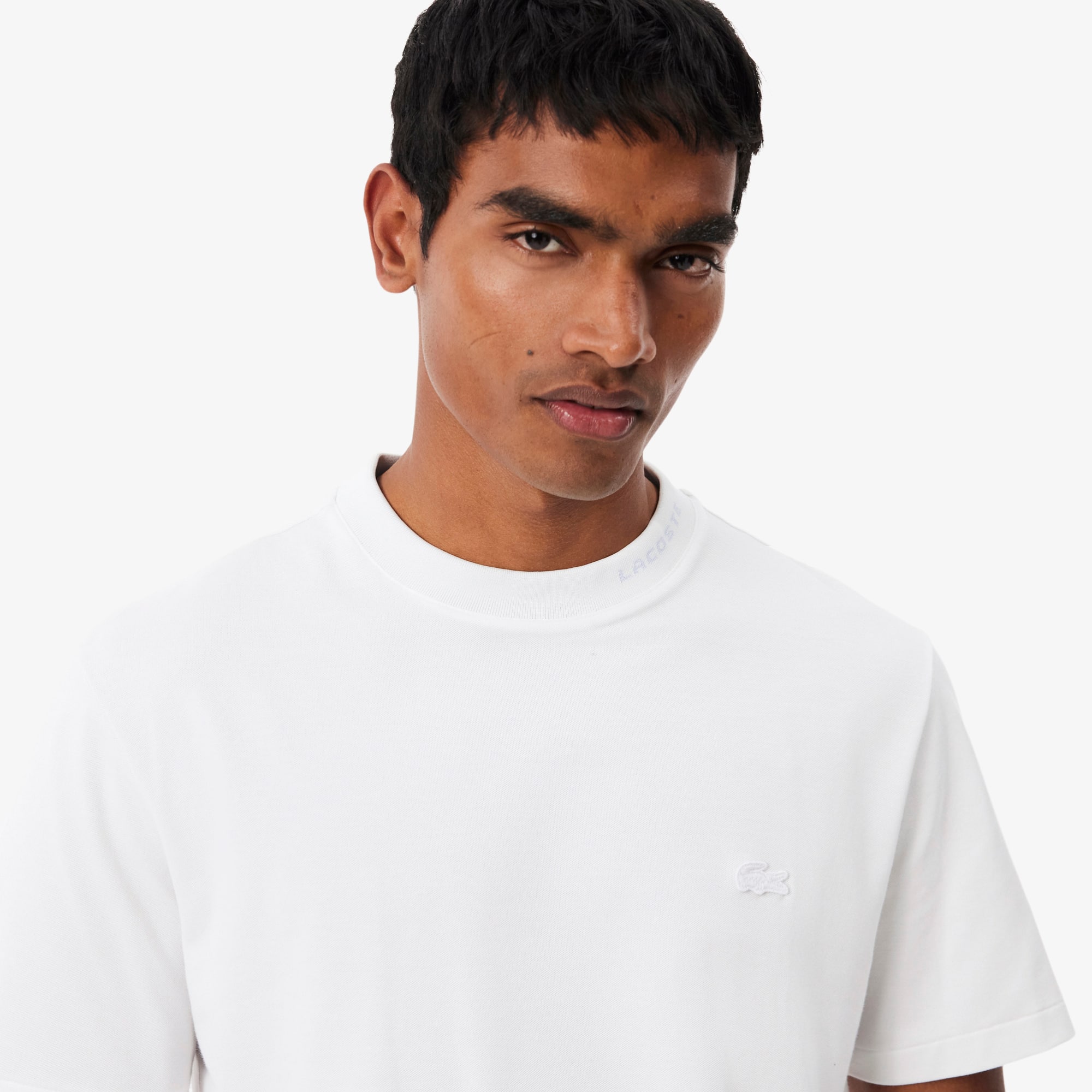 Camiseta piqué com marca de jacquard - Camisetas Masculinas
