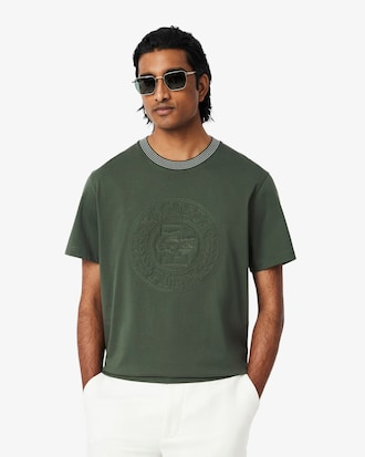 Camiseta em Malha de Algodão Bordada