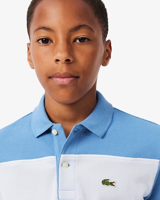 Polo de petit piqu&eacute; con bloques de color