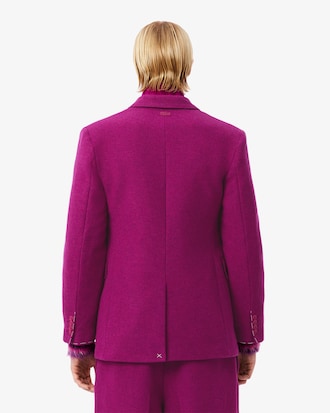 Blazer de Lã Marmorizada com Botões Duplos Da Coleção Runway