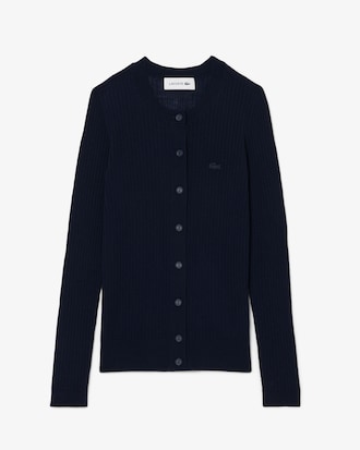 Cardigan de L&atilde; Merino de Malha Canelada