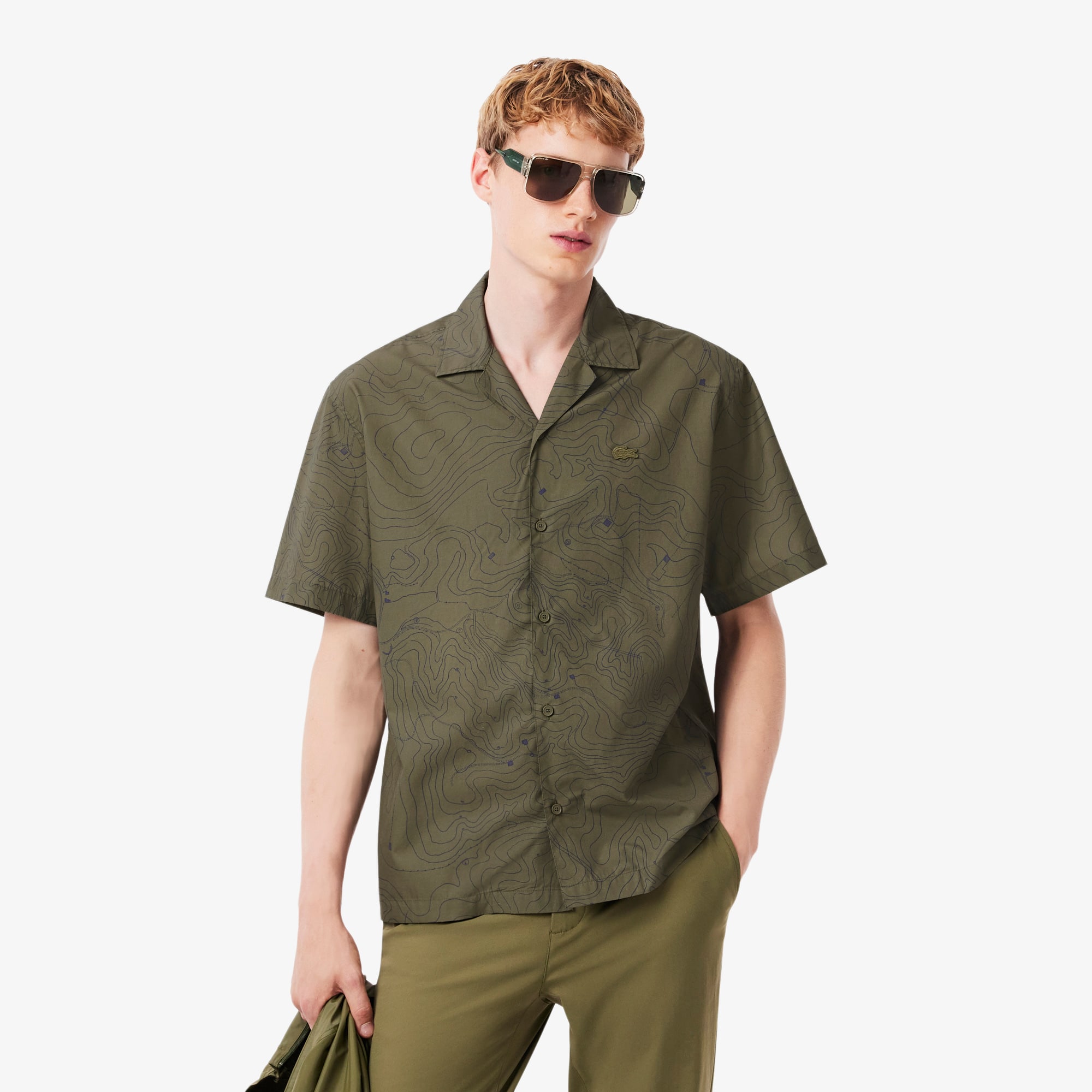Camisa Masculina Manga Curta Lacoste em Algodão Orgânico
