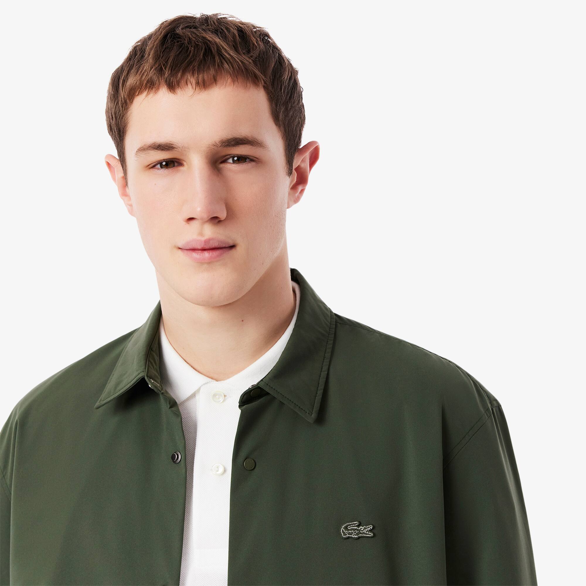 Camisa Masculina Manga Longa Listrada de Poliéster Resistente À