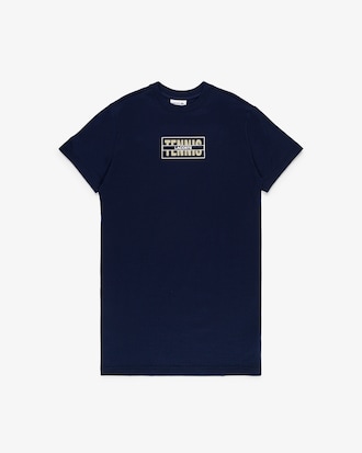 Vestido de Algod&atilde;o com Logo T&ecirc;nis Bordado no Centro