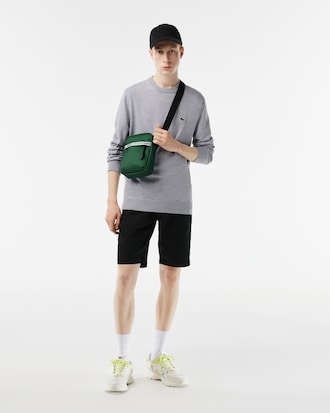 Bolsa masculina vertical Lacoste Neocroc em fibra reciclada