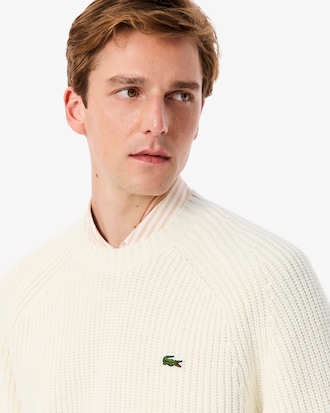Sweater De Lana Grueso Con Cuello Redondo
