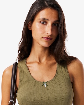 Musculosa de Algodón Pointelle Slim Fit