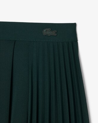 Long Asymmetric Pleated Jersey Skirt