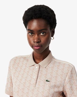 Polo Jacquard Con Estampa De Monograma Slim Fit