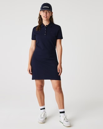 Vestido Polo Slim Fit em Mini Piqu&eacute; Stretch