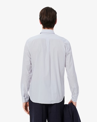 Camisa De Popelin A Rayas De Corte Regular