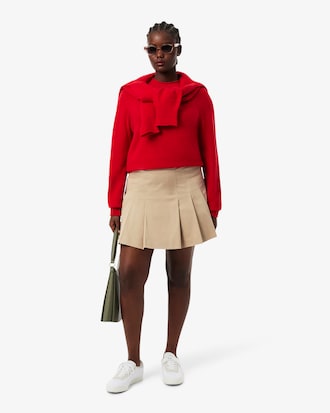 Pollera Corta Plisada de Algodón Stretch