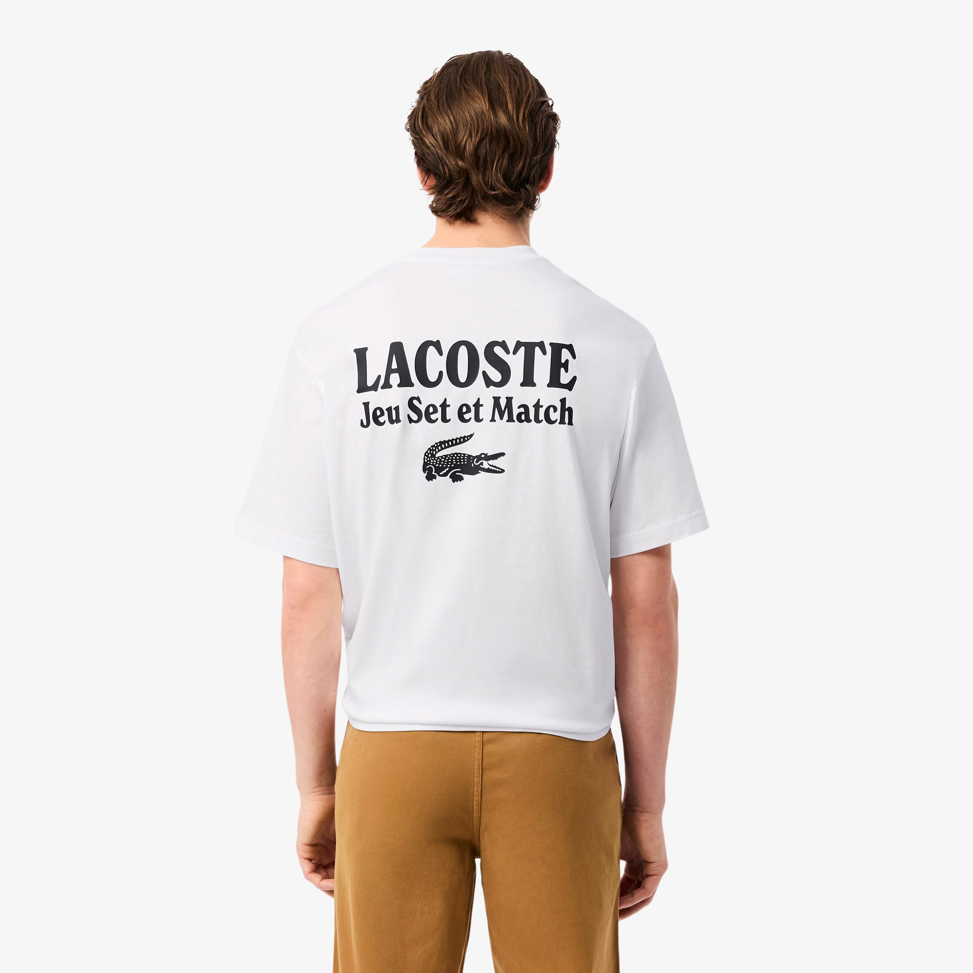 Camiseta com Estampa nas Costas Lacoste em Malha Pesada