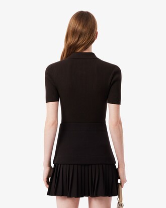 Short Sleeved 3D Knit Polo Shirt